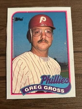 1989 Topps Box Bottom Baseball Card #E Greg Gross (S1)