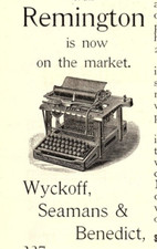 1892 REMINGTON TYPEWRITER WYCKOFF SEAMANS & BENEDICT VINTAGE ADVERTISEMENT Z1018 thumbnail