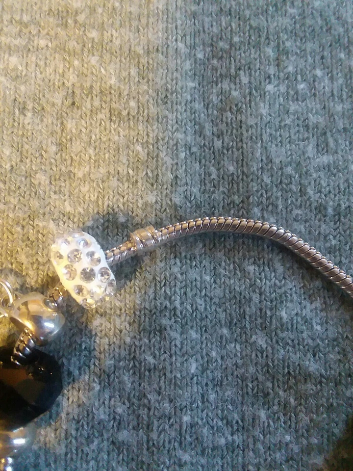 Charm Bracelet, Silver Tone, Butterfly,  Wing, Heart,  Horse Shoe, ... - Image 4 of 4