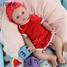 IVITA 17'' Soft Silicone Reborn Baby Doll Realistic Girl Fullbody Silicone Doll