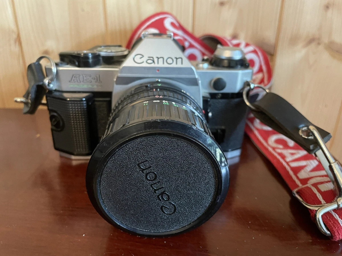 Canon AE-1 35mm SLR Camera + FD 35-70mm F3.5-4.5 Lens w/Bag & Manual