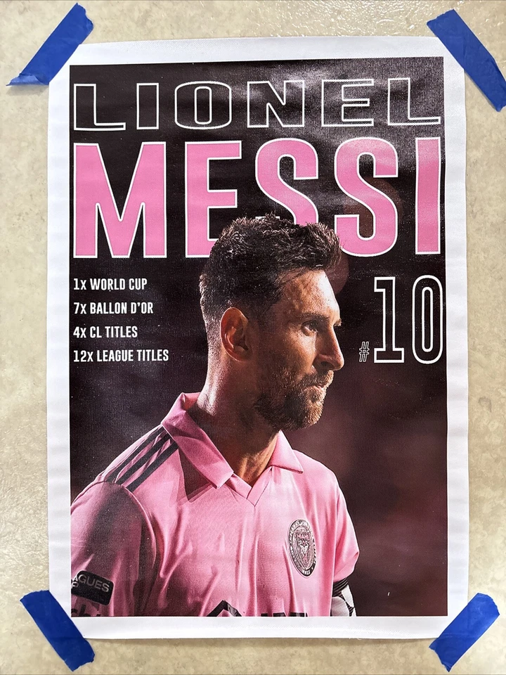 Lionel Messi - Futebol Miami ✅ Cartaz arte de parede em tela ✅ 12 X 18 ✅ Novo - Imagem 2 de 4