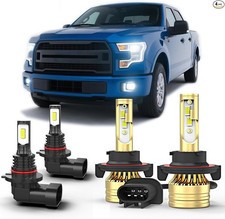 For 2004-2014 F-150 White LED light bulb Hi/Lo  Fog Light 4 Bulbs Combo kit 6