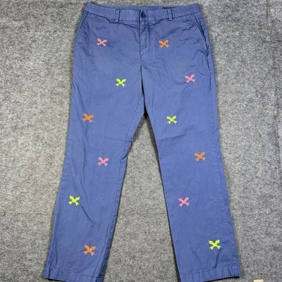 Vineyard Vines Pants Mens 36x30 Embroidered Fishbone Skull Crossbones Breaker