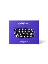 Off-White Designer Shoelace Sneaker Accessories Black with White Stars NEW!