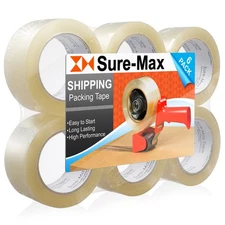 6 Rolls Carton Sealing Clear Packing Tape Box Shipping - 2 mil 2" x 110 Yards
