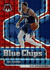 2020-21 Panini Mosaic Obi Toppin #10 Blue Chips Mosaic Red New York Knicks 5M