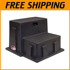 Non-Skid Polymer Step with Weight Capacity of 350 lbs - Perfect for Camping