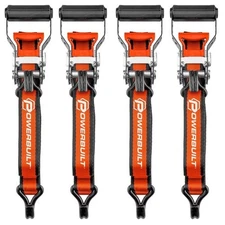 Powerbuilt Ratchet Tie Downs, 1.5" x 16' (4 Piece Set)