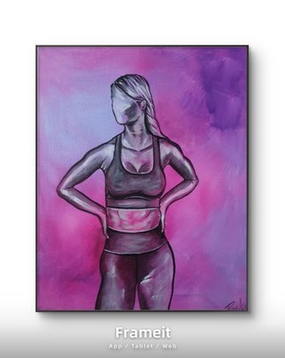 Exclusive Original Acrylic Painting Modern Abstract Sporty Female Figure Artwork