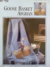 Vintage Leisure Arts Country Goose Cross Stitch Pattern Goose in Basket Leaflet
