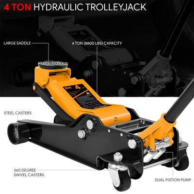 4.5-20 in 8000lbs Capacity Hydraulic Orange Garage Jack(4 Ton ) w