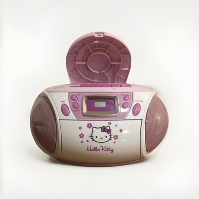 Hello Kitty KT2028A Pink/White Boombox CD Player Cassette AM/FM