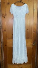 Size M White Lace Beautiful Maternity Photo Shoot Long Dress