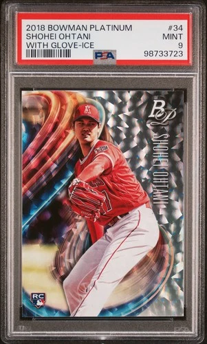 2018 Bowman Platinum #34 Shohei Ohtani With Glove-Ice PSA 9