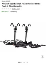KAC K4 Sport 2inch Hitch Mounted Bike Rack 4 Bike Capacity