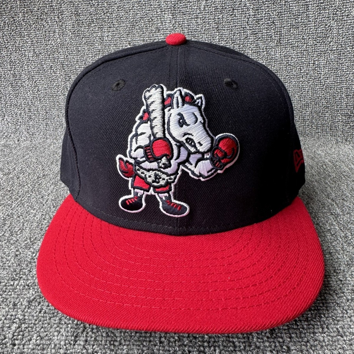 New Era Minor League Baseball 59FIFTY Fitted Black Red 7 3 8 Hat