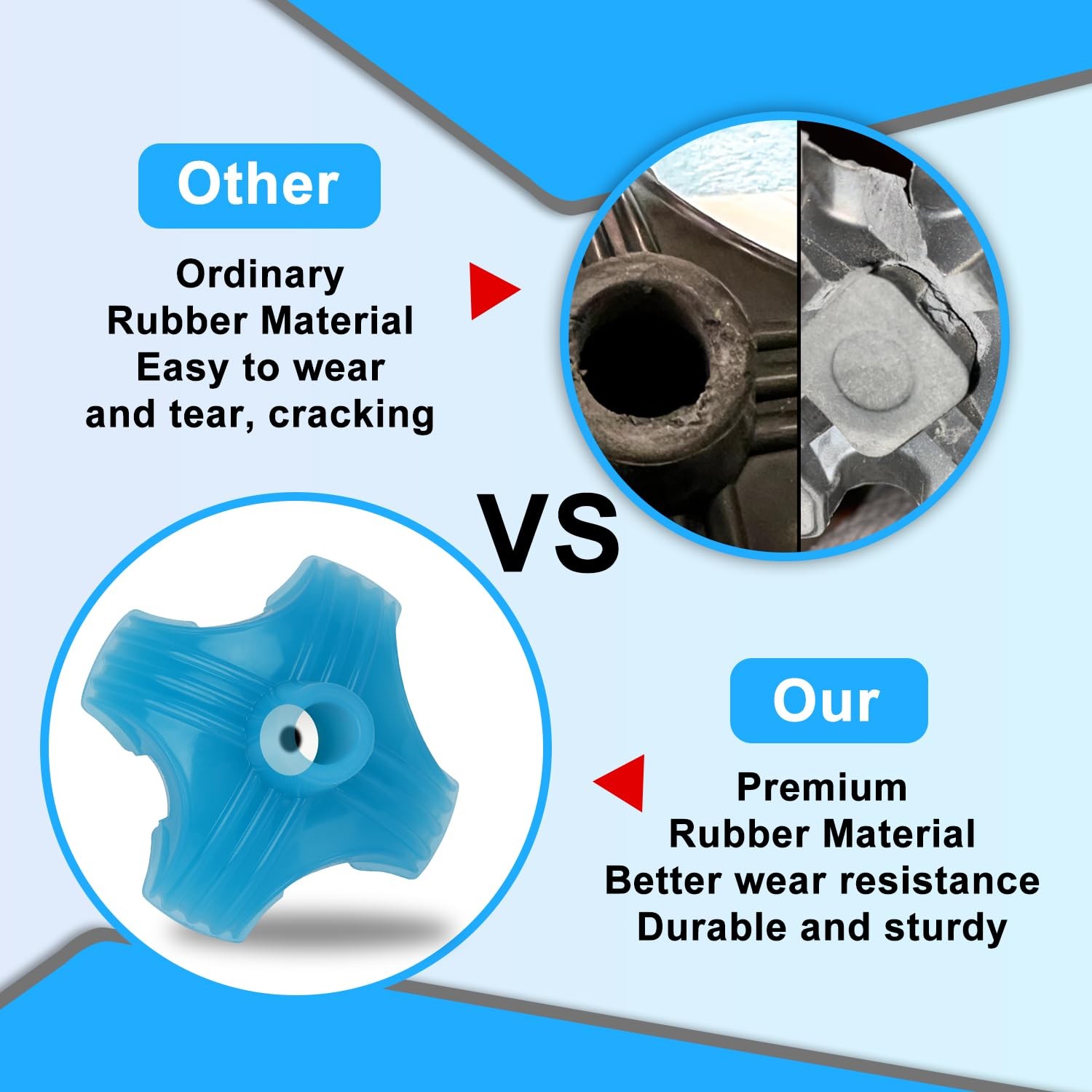 3/4-inch Glow-in-the-Dark Cane Tip Self-Standing Quad Base for Walking