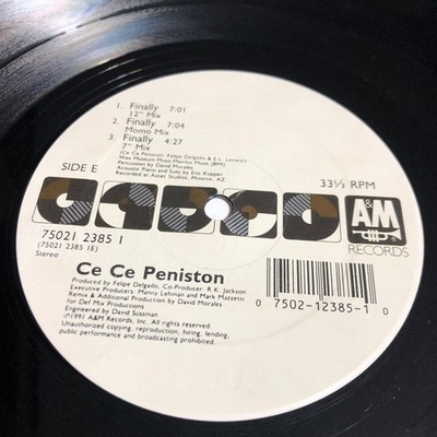 Ce Ce Peniston   Finally 12'' Single Record 1991 A&M 4th & B'way House R&B