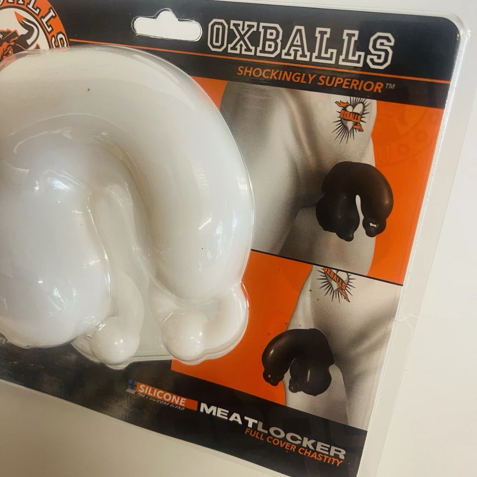Oxballs Meatlocker Castidad Pollo Pene Jaula Dispositivo Juguete Sexual Masculino Elástico Blanco Foto 4 de 4