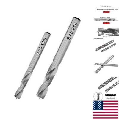 2PCS HSS Co Spot Weld Drill Bit Set - Precision Cobalt Cutting Tools 6mm/8mm