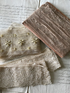 Job Lot 34 FT in total Antique French 1900s Chemise and Lingerie Lace