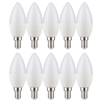 10 x LED Lampen Kerzen 3,4W = 25Watt E14 matt Leuchtmittel Licht warmweiß 2700K