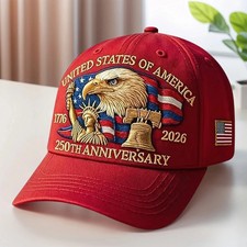 Baseball Cap United States 250th Anniversary Hat Suitable for Multiple Occasion