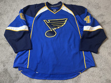 2010-11 Nikita Nikitin St. Louis Blues Game Used Worn Hockey Jersey -1st NHL Pt.