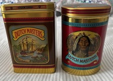 Vintage Dutch Masters Cigar Tin EMPTY 25 Presidents Square + Round Canister
