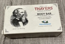 Thayers Natural Remedies Witch Hazel Peppermint Body Bar 5 Oz