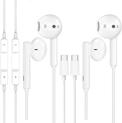 2x Audifonos USB Tipo C Auriculares Con Microfono Para iPhone 15/Pro/Plus/Max