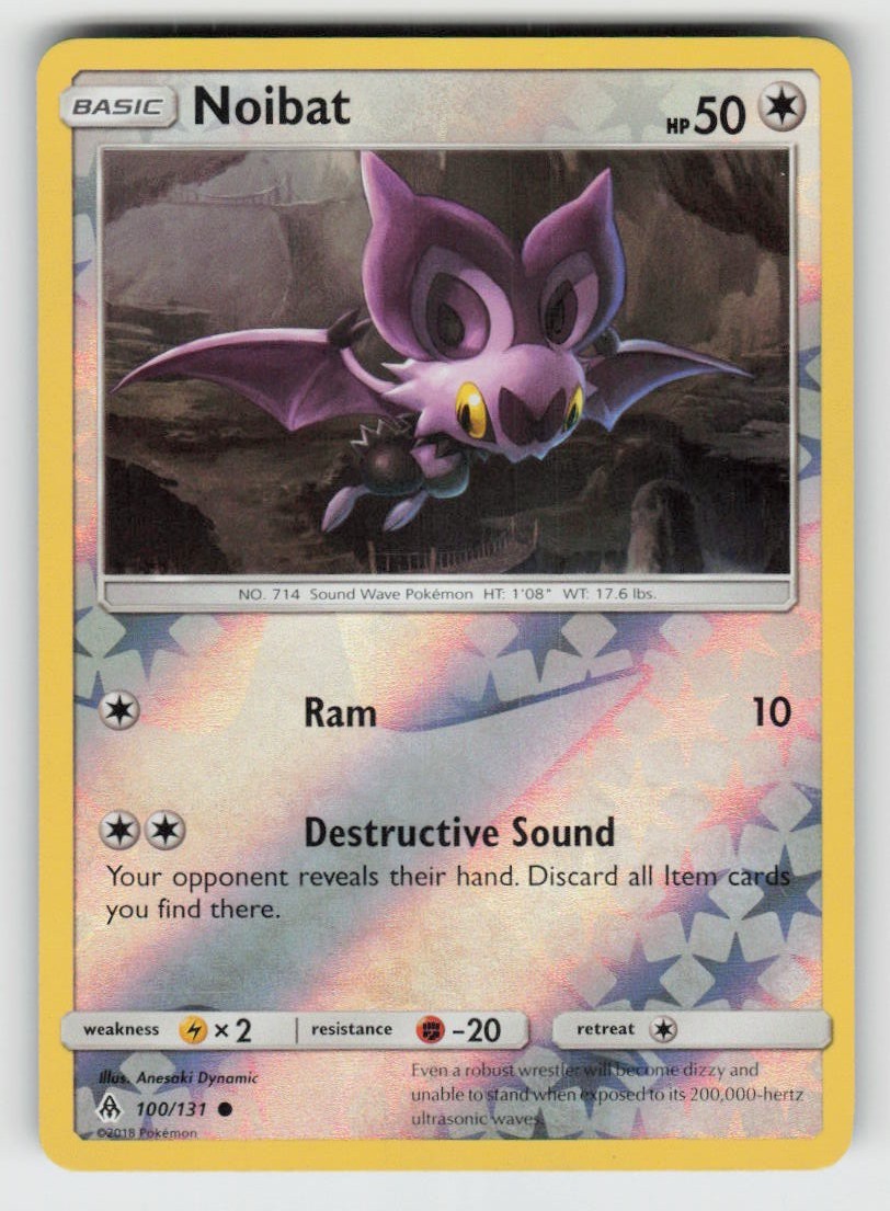 Reverse Holo Noibat 100/131 Common Forbidden Light Near Mint