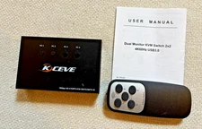KCeve Dual Monitor KVM Switch 2x2 4K 60Hz USB 3.0 + Remote & Manual