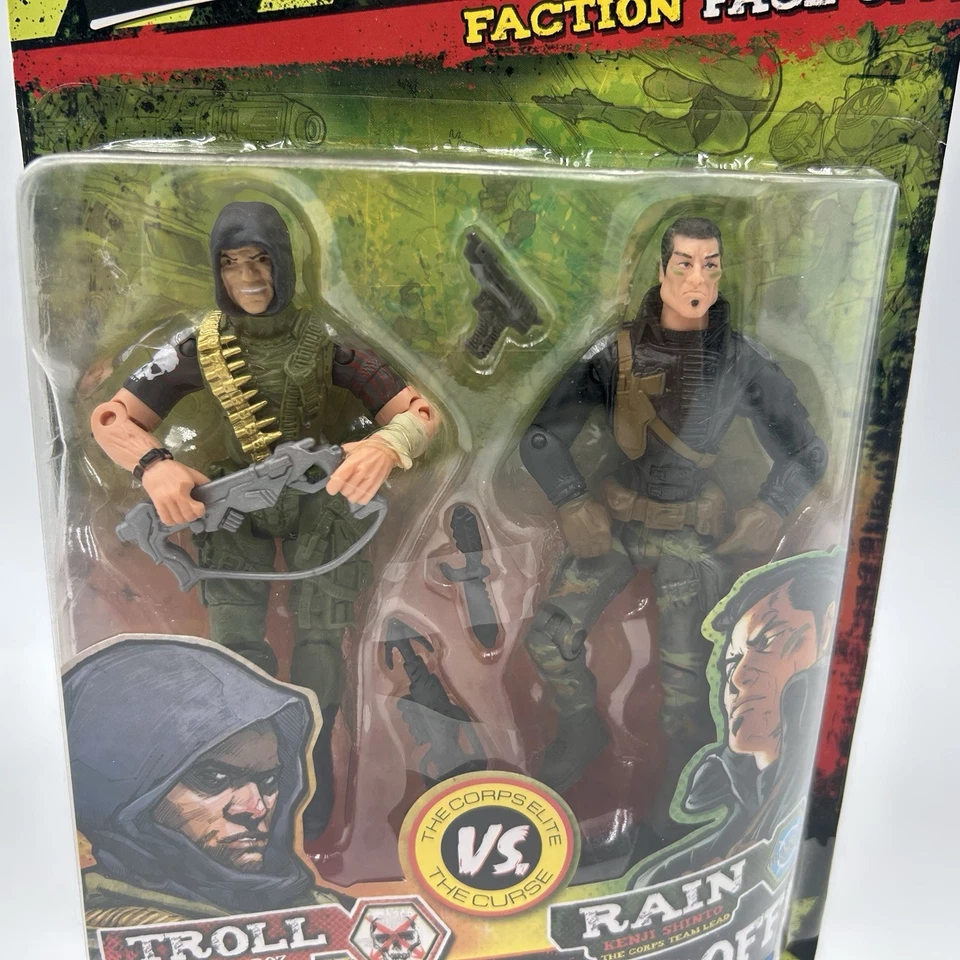 The Corps Elite VS The Curse Faction Face Off Troll & Rain Figures 2016 Lanard Foto 2 de 4