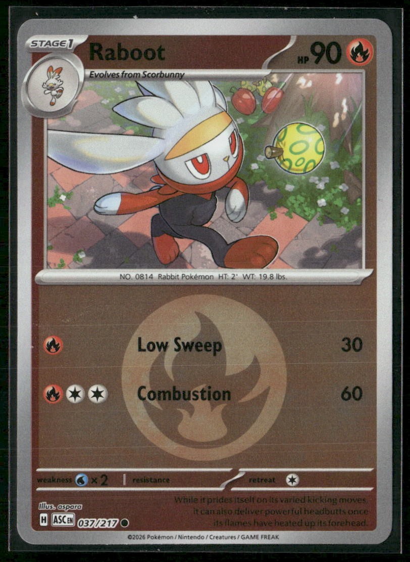 Raboot (Energy Symbol Pattern) ME: Ascended Heroes 037/217 Reverse Holo NM