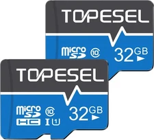 TOPESEL 32GB Micro SD Card 2 Pack Memory Cards SDHC UHS-I TF 32GB, blue 