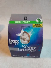 Leggs Sheer Energy Control Top Size B Off White 609 27 Sheer Pantyhose Sheer Toe