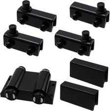 Stainless Steel Glass Door Pivot Hinge Double Head Magnetic Catch Closures ABS B