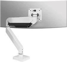 White Ultrawide Single Monitor Arm Heavy Duty Desk Mount Computer Stand for 17 t