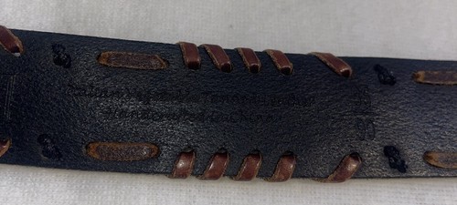 Trafalgar Belt Black Brown Stitch Brass Italian Vegetable Tanned Leather 36 - Picture 14 of 15