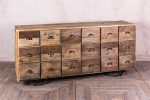 LARGE INDUSTRIAL STYLE CHEST OF DRAWERS IN RECLAIMED PINE ...