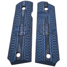 USA Made COLT 1911 Full-Size Grips Blue Black G10 Ambi Cut + Screws Included