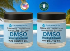 DMSO GEL Non-diluted, 99.995% Pure Dimethyl Sulfoxide, Low odor, 4oz (2pack)