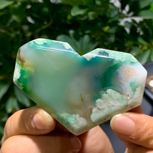 111G Natural heart-shaped Snowflake CherryBlossom Flower Agate Crystal - Picture 3 of 15