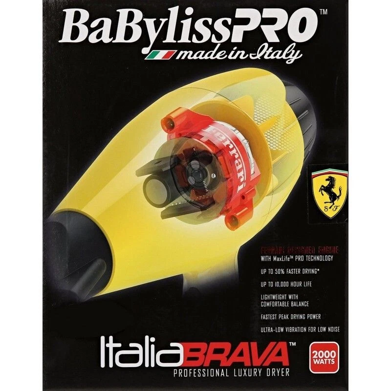 BRAND NEW! STILL SEALED! BaByliss BABFB1 Italia Brava Hair Dryer Yellow - Image 3 of 3