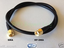 Low Loss RFC195 1-30' RF Pigtail Cable SMA Male to RP-SMA WiFi BiQuad Yagi USA