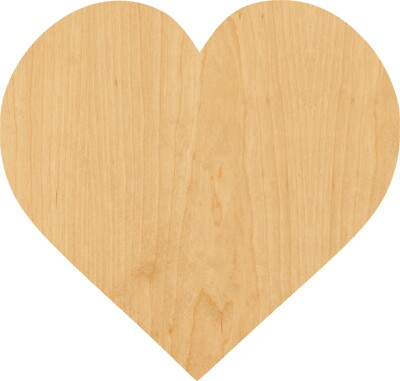Heart 2  Laser Cut Out Wood Shape Craft Supply - Woodcraft Cutout