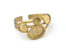 Ring Adjustable Ring Blank Bezel 22x21mm Raw brass 18mm 8US inner size 2605