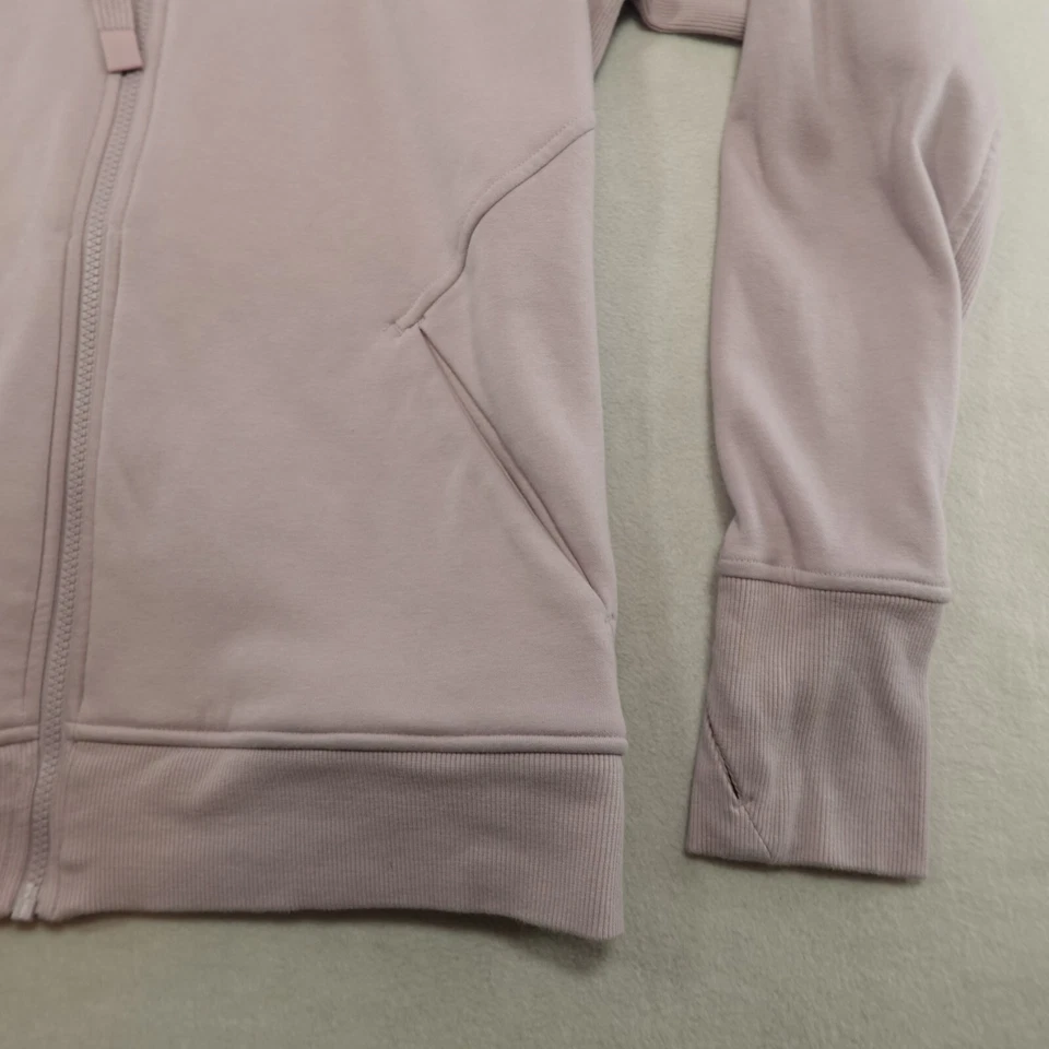 ATHLETA Women Jacket Triumph Luxe Shine Hoodie Full Zip L Activewear Pink Flaw - Image 4 of 4